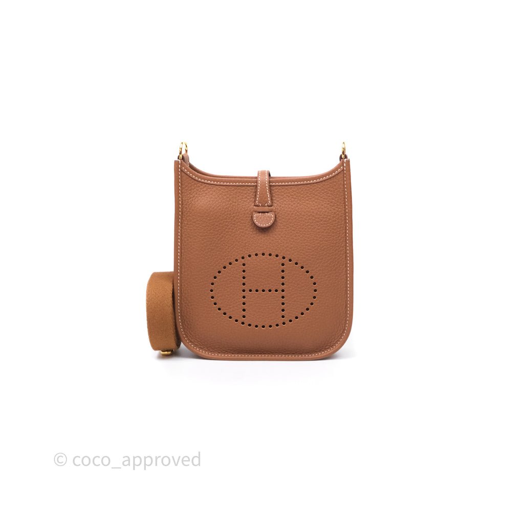 Hermès Mini Evelyne 16 Gold 37 Clemence Gold Hardware