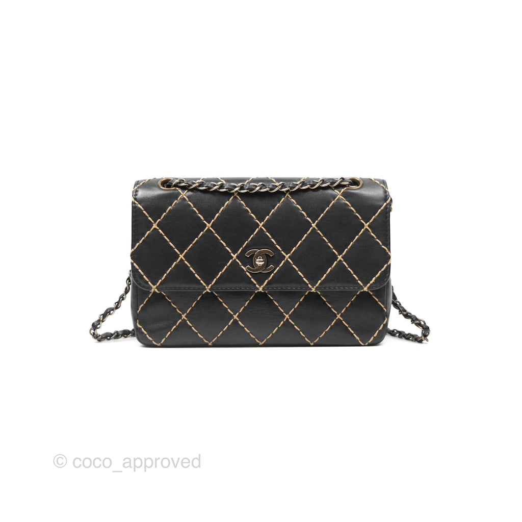 Chanel Wild Stitch Flap Bag Black Calfskin