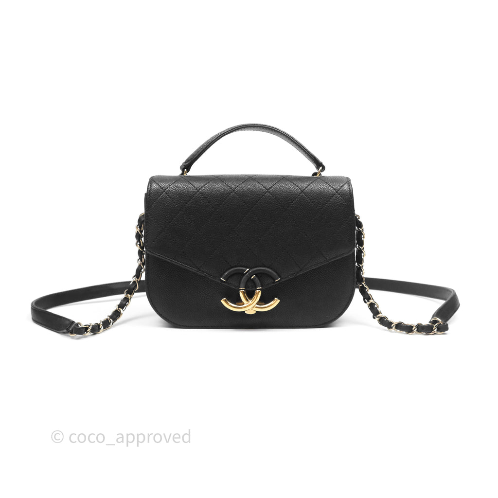 Chanel Small CC Cuba Flap Bag Black Caviar Gold Hardware