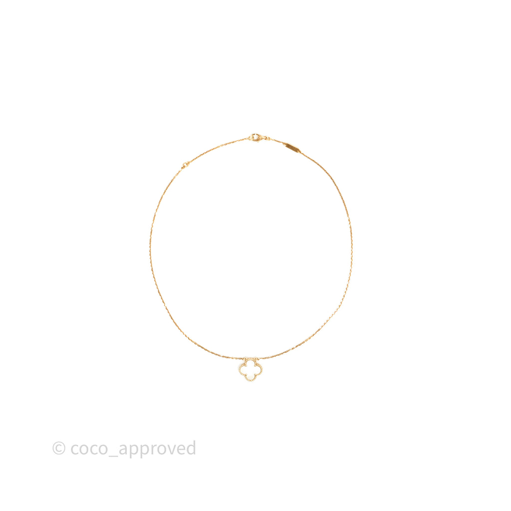 Van Cleef & Arpels Vintage Alhambra Pendant White Mother-of-pearl Yellow Gold