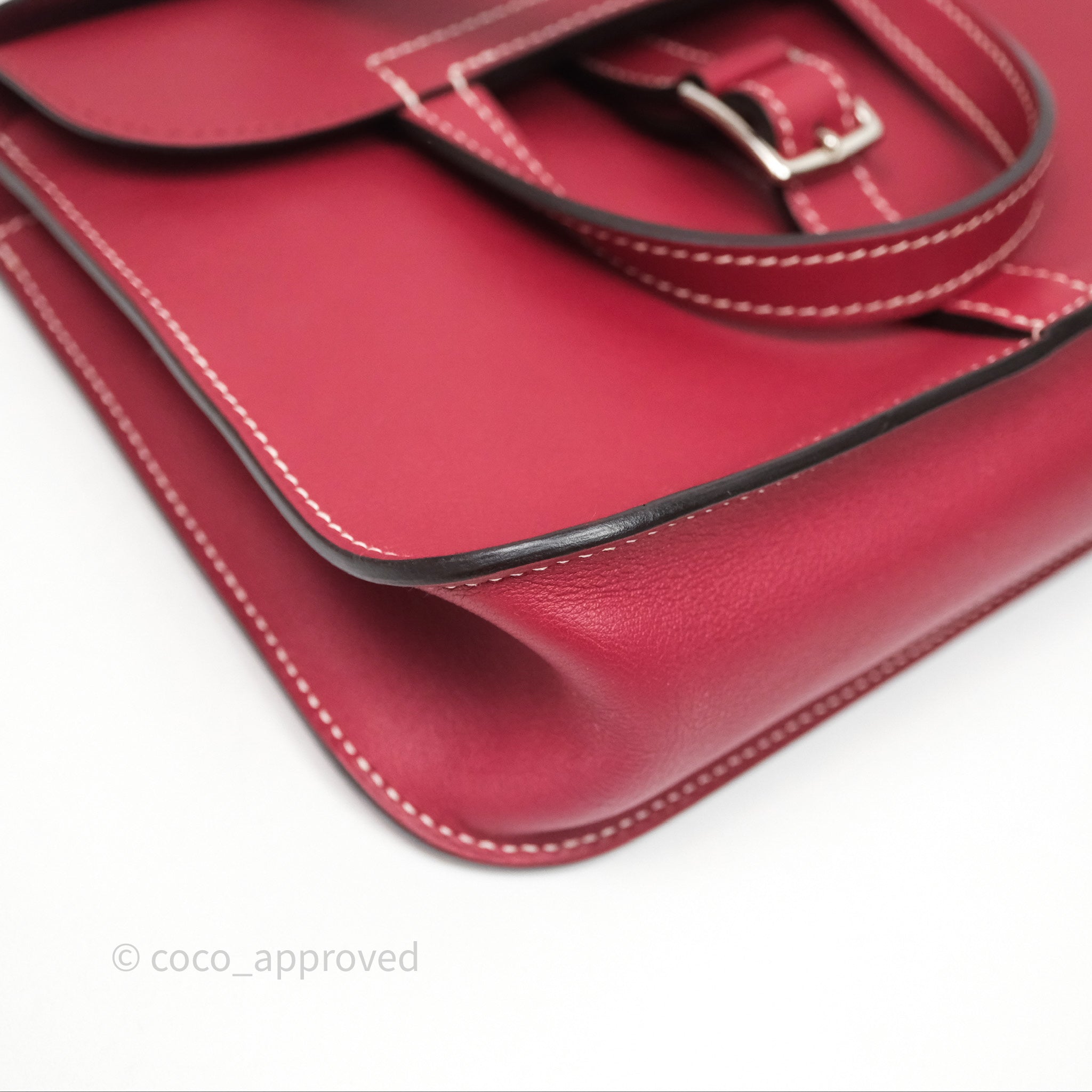 Hermès Halzan 22 Mini Rouge Grenat K1 Swift Palladium Hardware