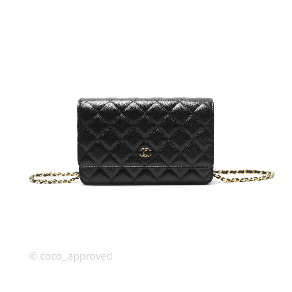 Chanel Quilted WOC Black Caviar Gold Hardware