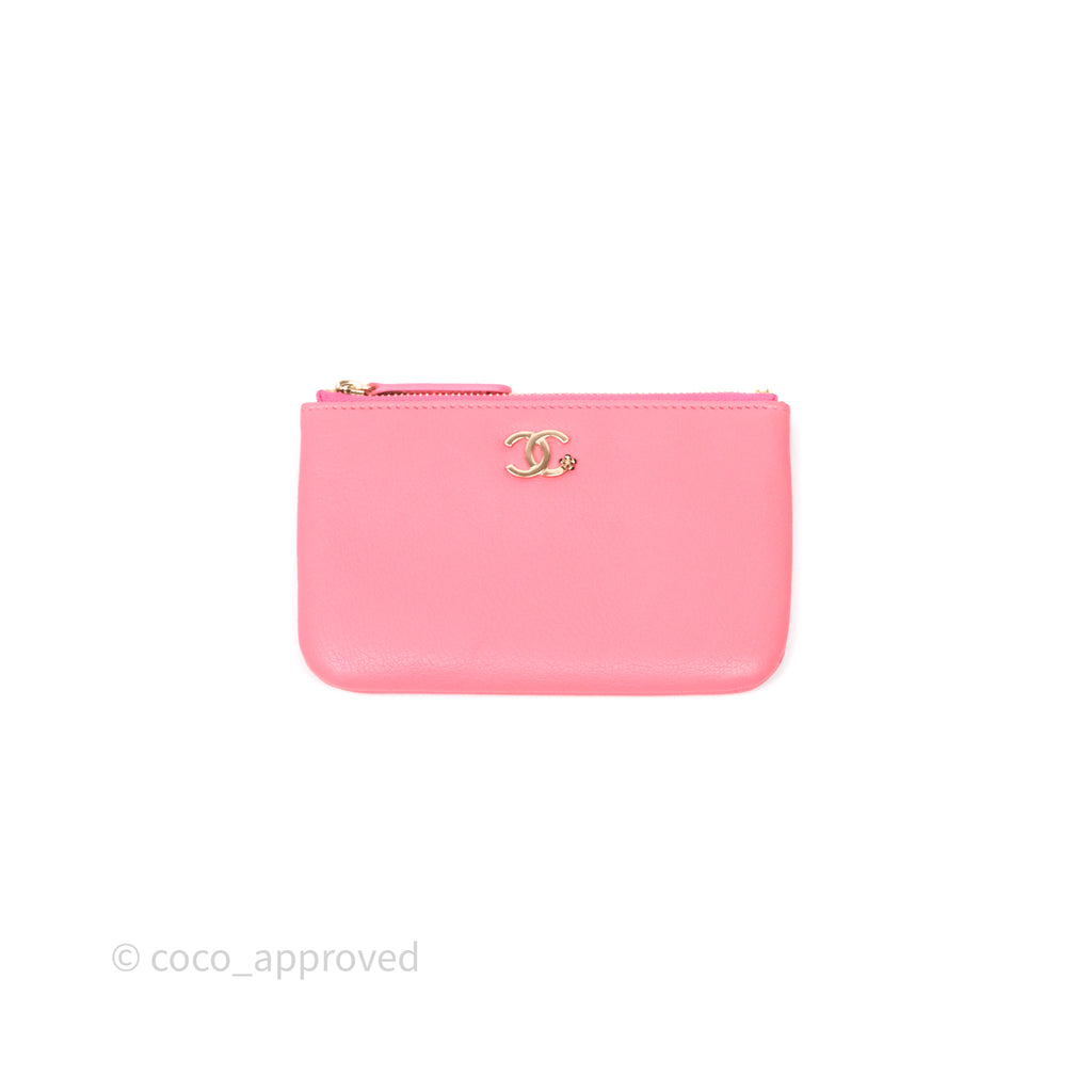 Chanel Camellia Mini O Case Pink Calfskin Gold Hardware
