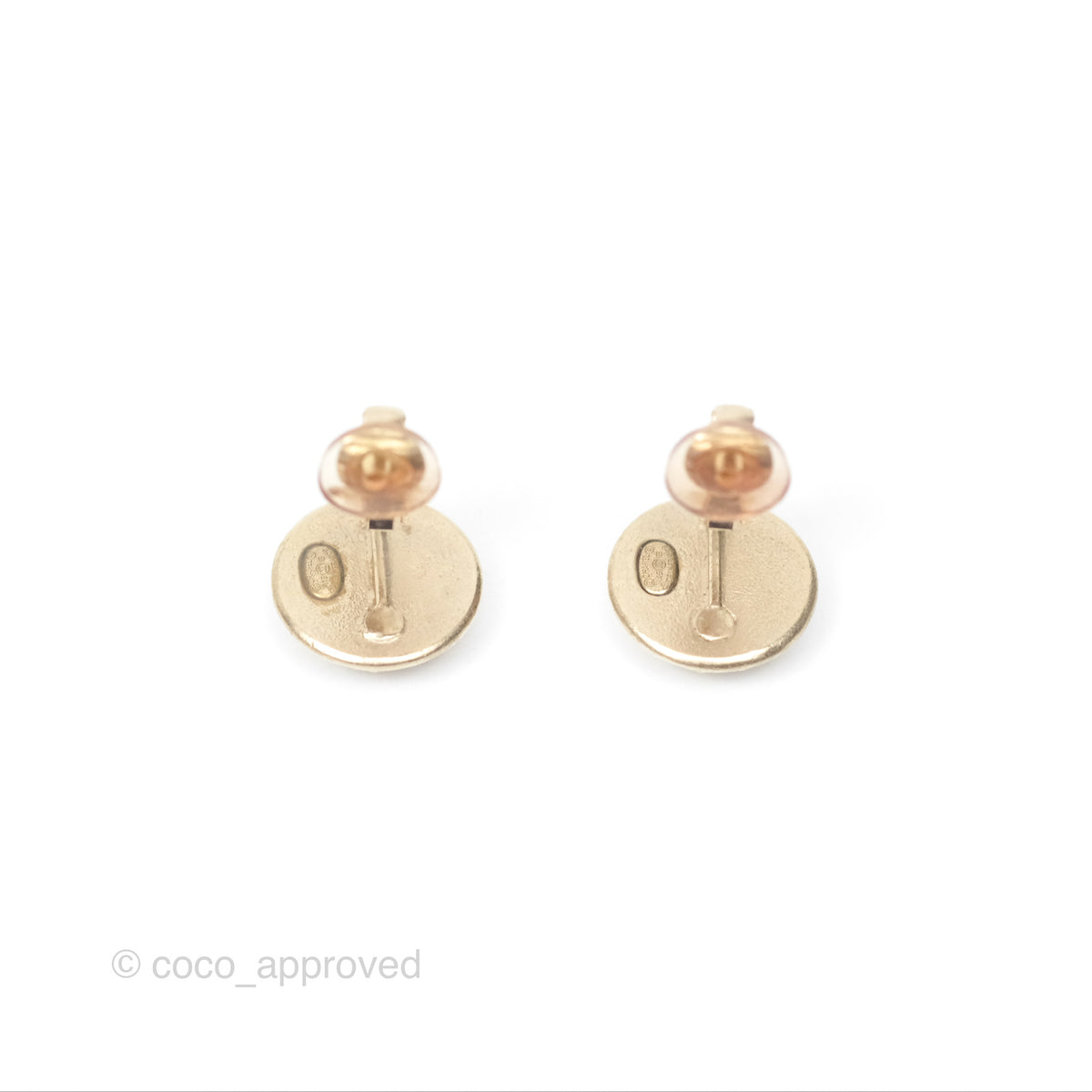 16b Ramp Ear Chanel CC Crystal Round Ear Clips Gold Tone 16B – Coco Approved Studio