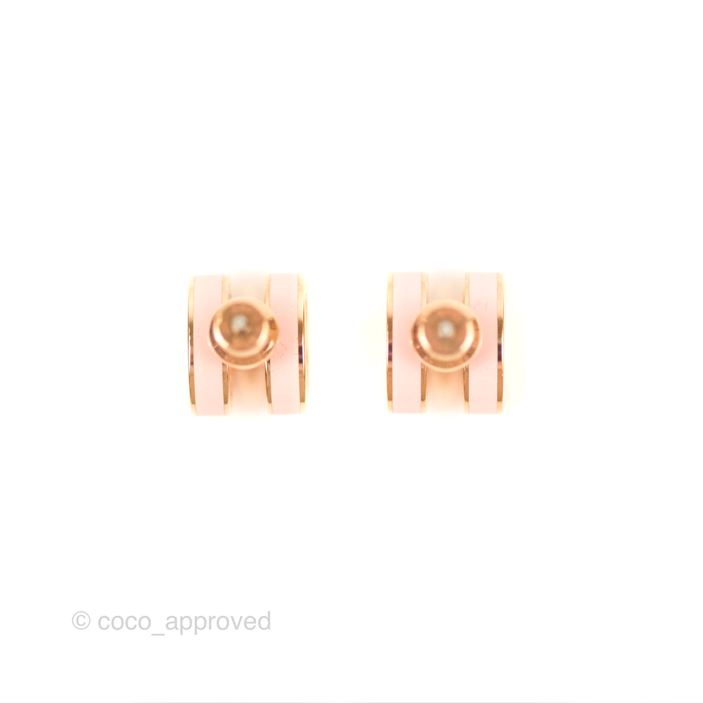 Hermès Pop H Earrings Rose Dragee Rose Gold Hardware 