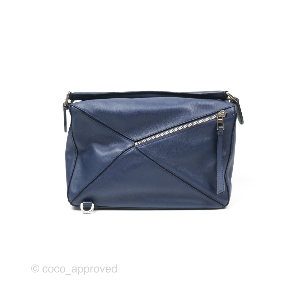 Loewe Medium Puzzle Bag Navy Calfskin