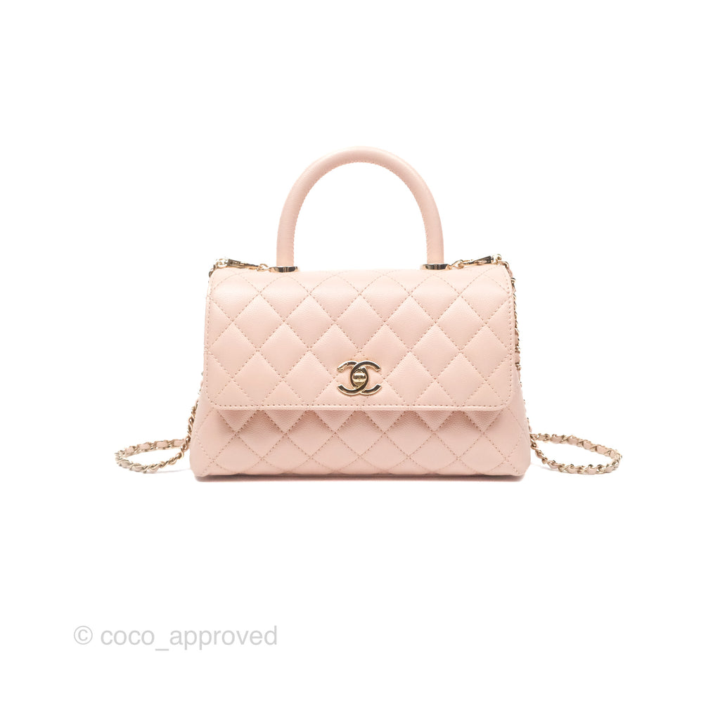 Chanel Small Coco Handle Light Pink Caviar Gold Hardware