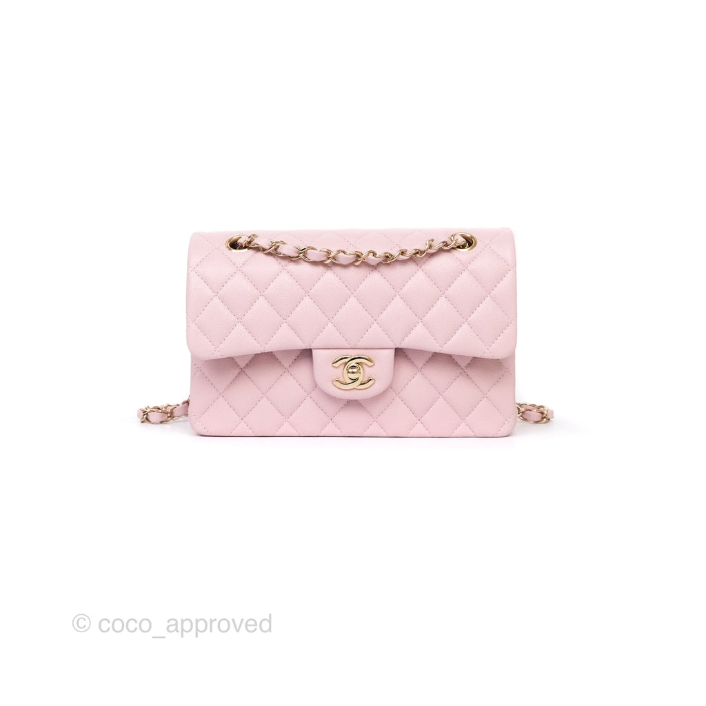 Chanel Small S/M Classic Flap Light Pink Caviar Gold Hardware