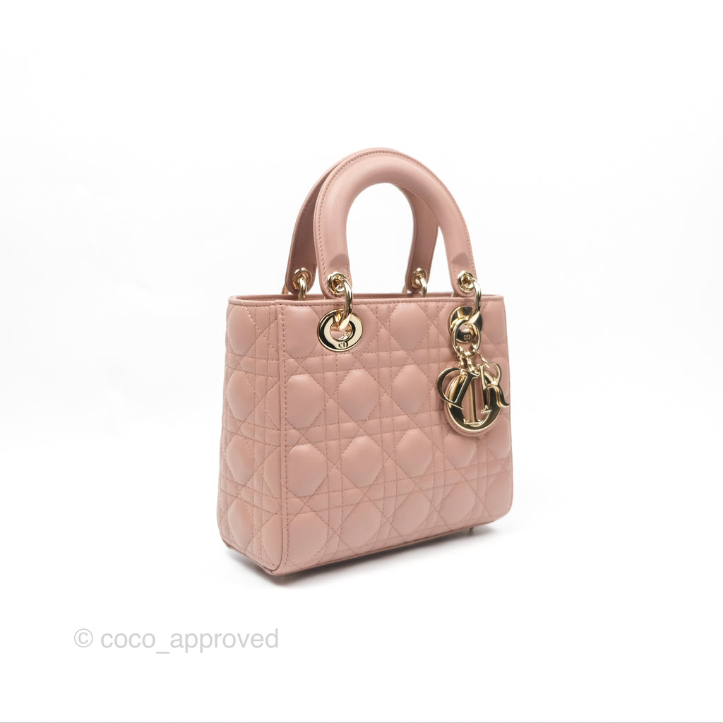 Christian Dior Small Lady Dior My ABCDior Blush Cannage Lambskin Gold Hardware