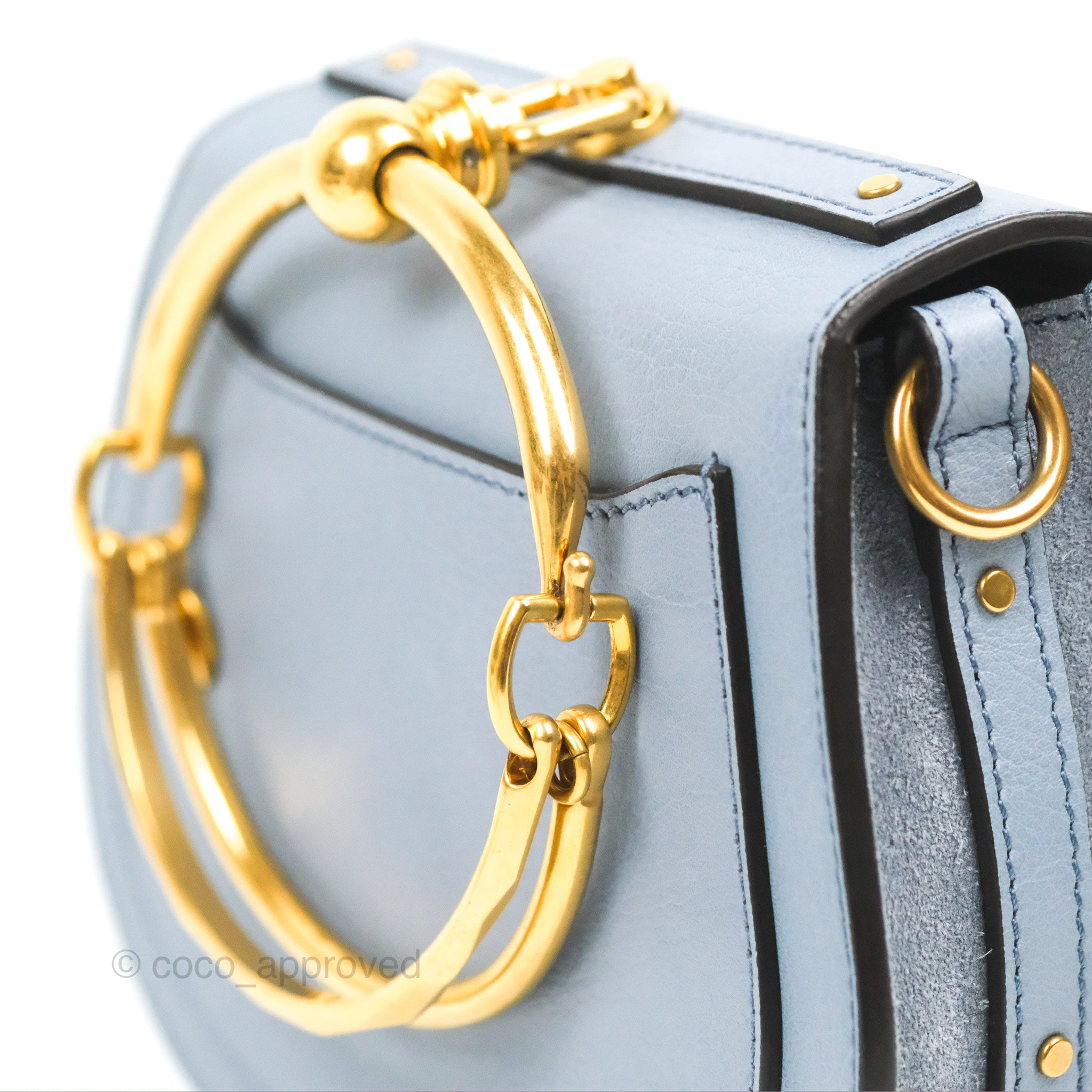 Chloe Teal Leather Small Nile Bracelet Crossbody Bag Chloe