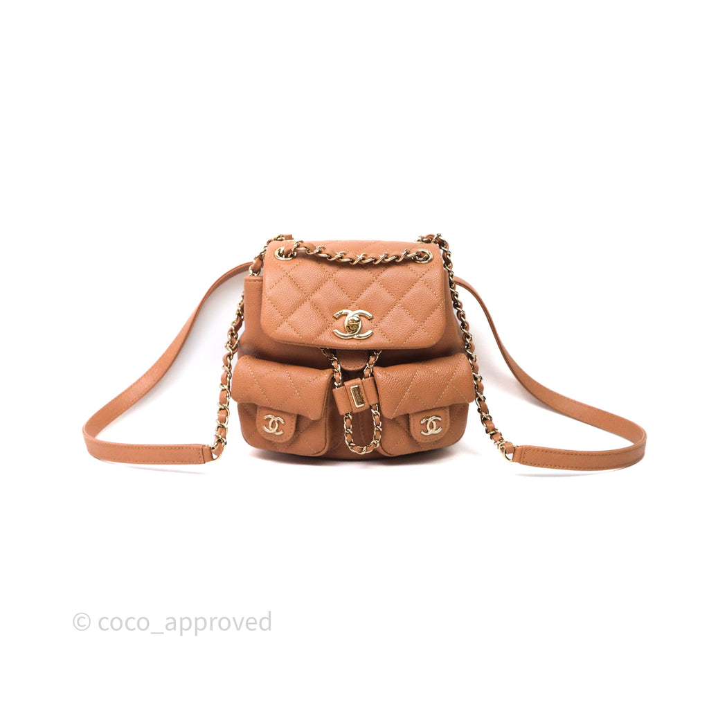 Chanel Mini Duma Backpack Camel Beige Caviar Gold Hardware – Coco Approved Studio