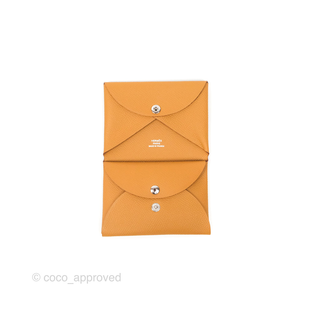 Hermès Calvi Duo Compact Card Holder Sésame Epsom