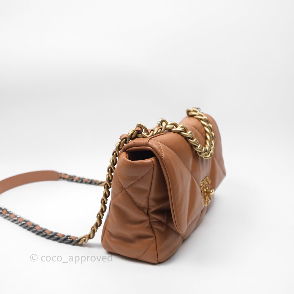 Chanel 19 Small Caramel Brown Mixed Hardware