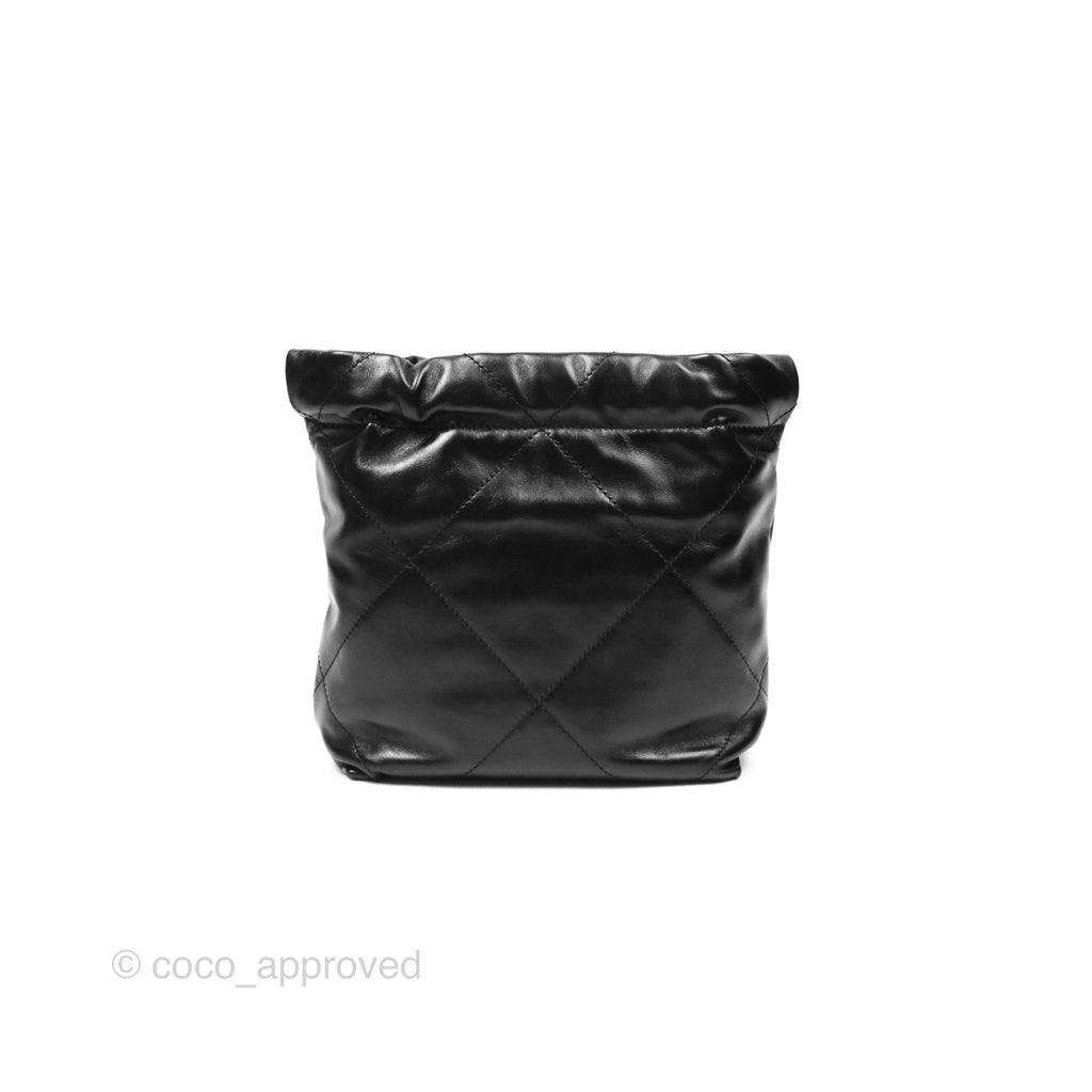 Chanel 22 Mini Bag Black Crumpled Calfskin