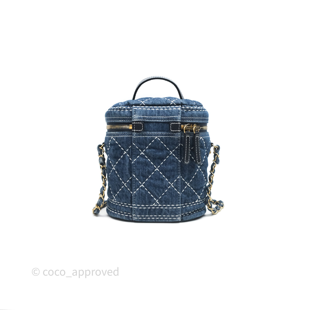 Chanel Quilted Trip Vanity Denim Aged Gold Hardware 20C
