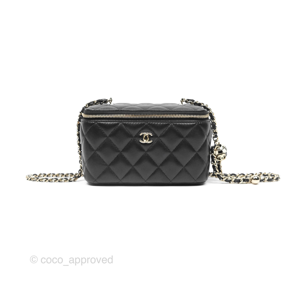 Chanel Ball Crush Vanity with Chain Black Lambskin Gold Hardware