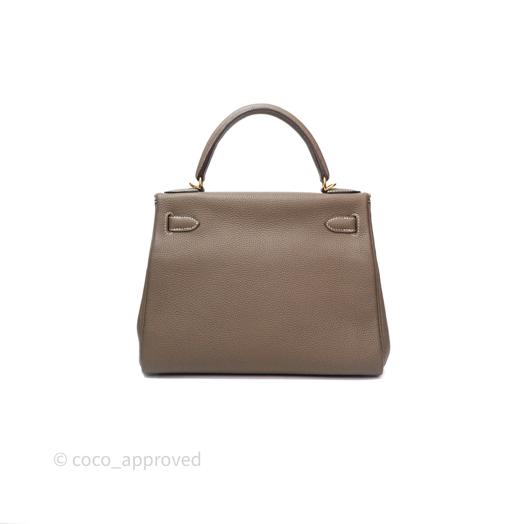 Hermès Kelly II 28 Retourne Etoupe 18 Togo Gold Hardware