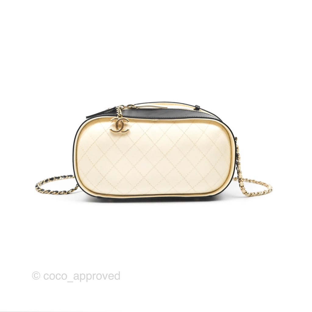 Chanel Camera Case Bag Black/White Calfskin Gold Hardware