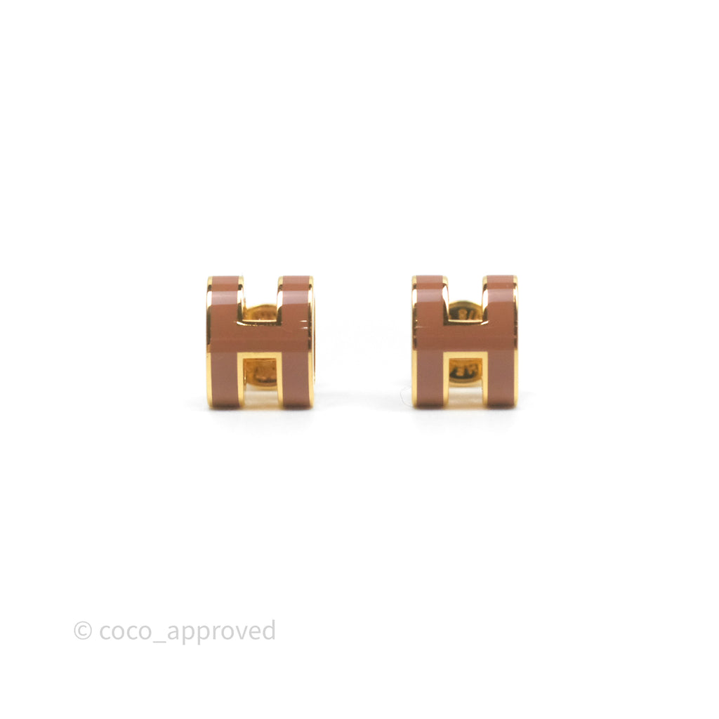 Hermès Mini Pop H Earrings New Gold A9 Gold Hardware