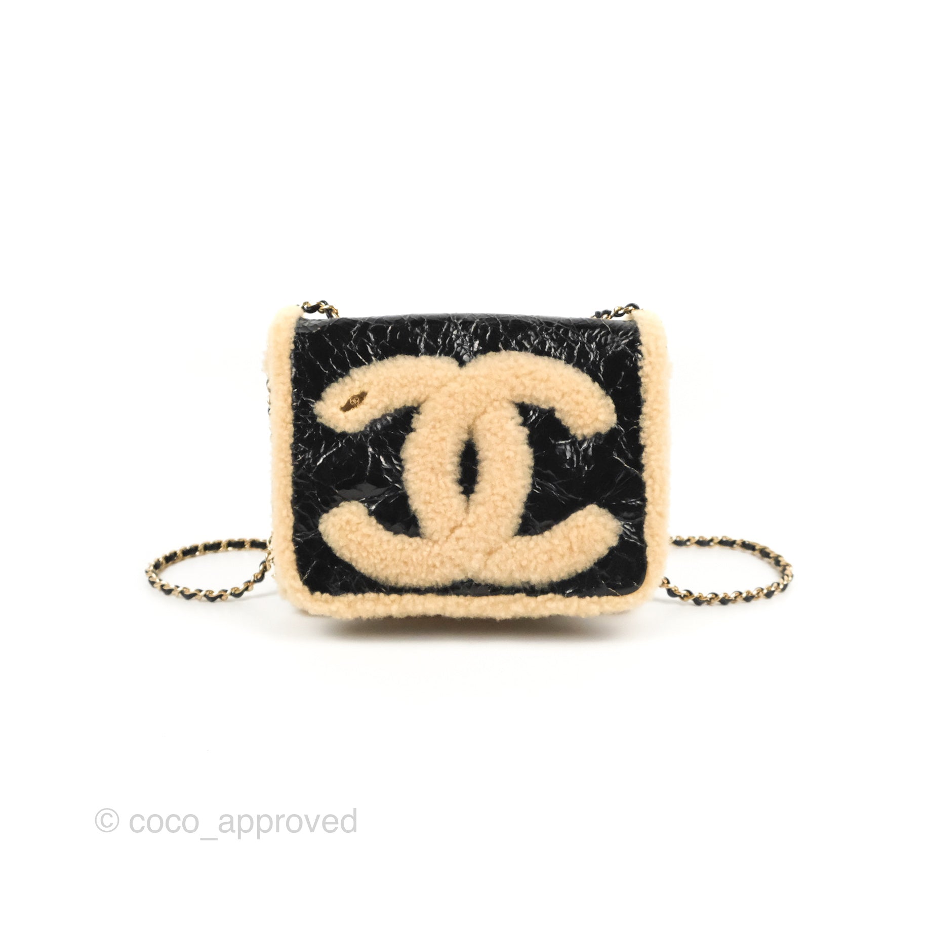 Chanel Shearling CC Mania Flap Bag - Black Shoulder Bags, Handbags -  CHA883553