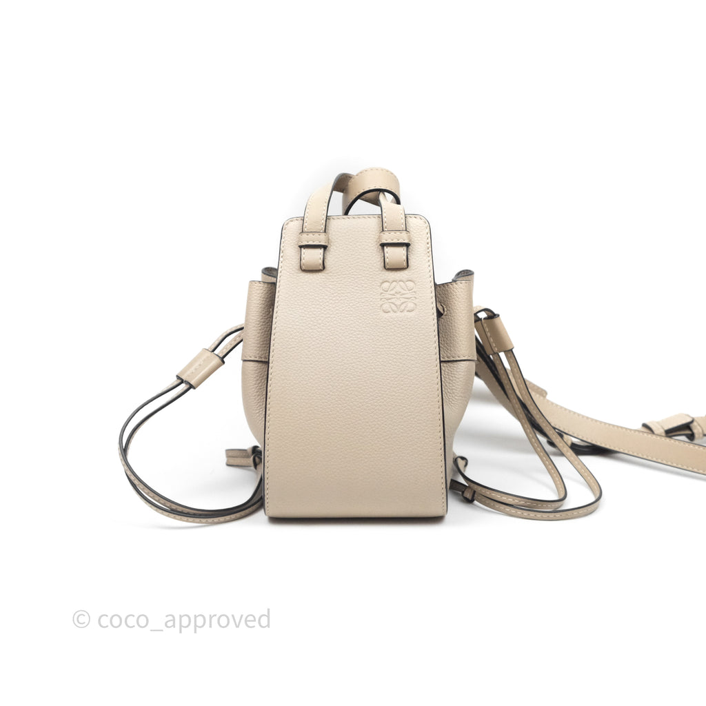 Loewe Mini Hammock Drawstring Beige Calfskin