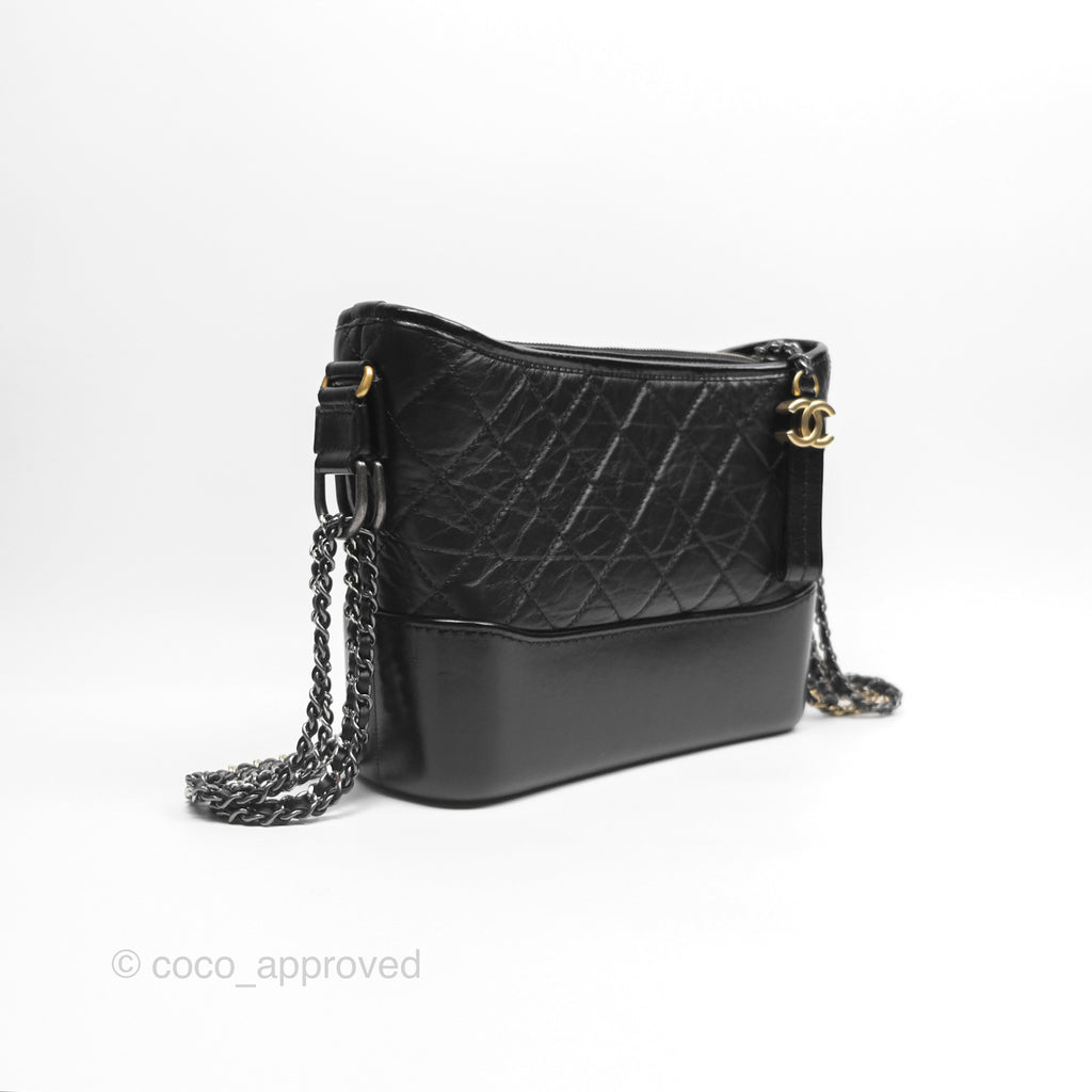 Chanel New Medium Gabrielle Hobo Quilted Black Aged Calfskin