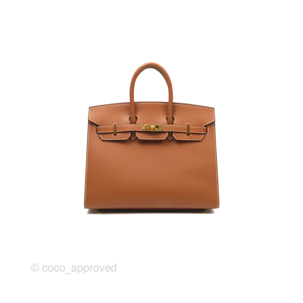 Hermes Birkin 25 Sellier Gold Madame Calfskin Gold Hardware