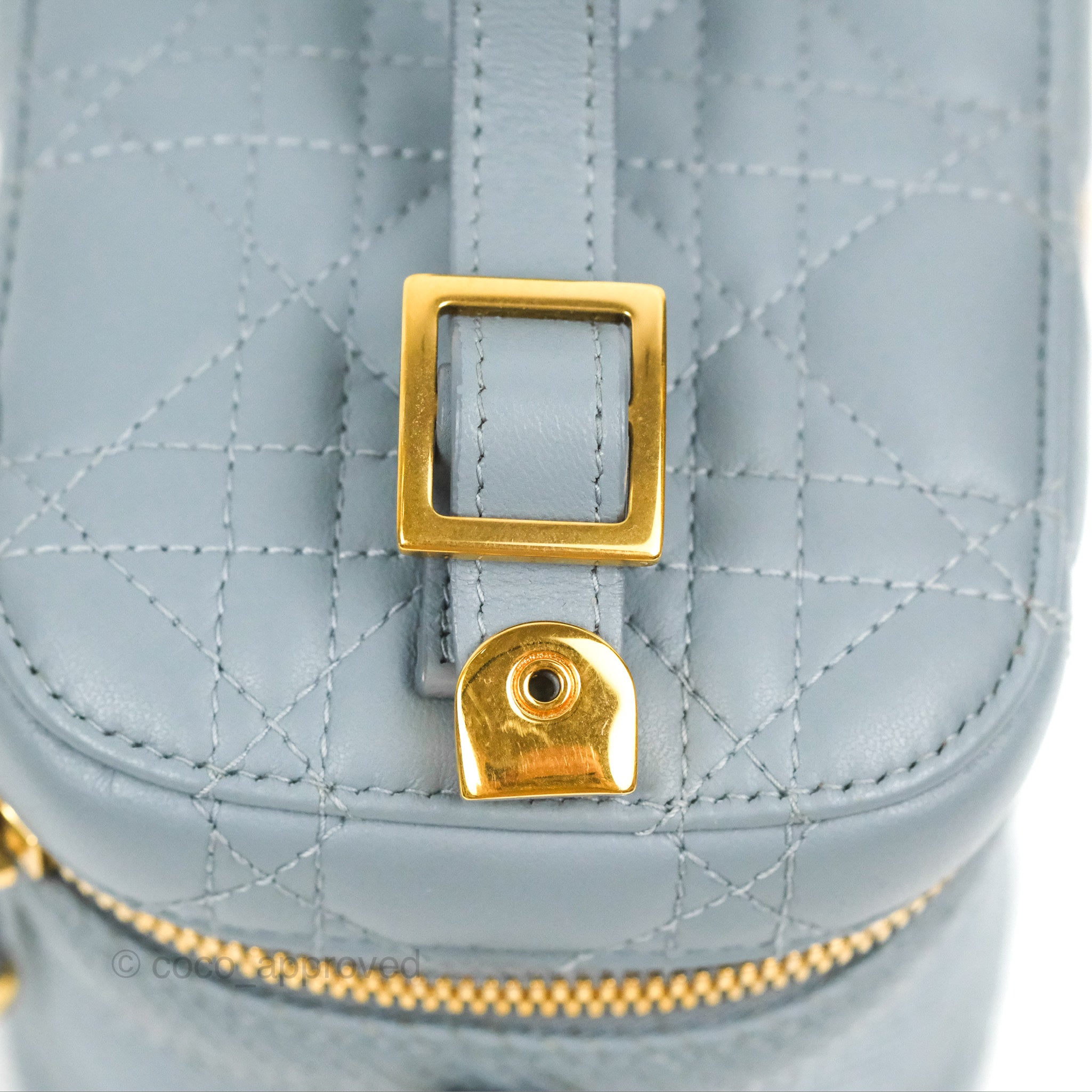 Christian Dior Patent Cannage Small Lady Dior Cloud Blue