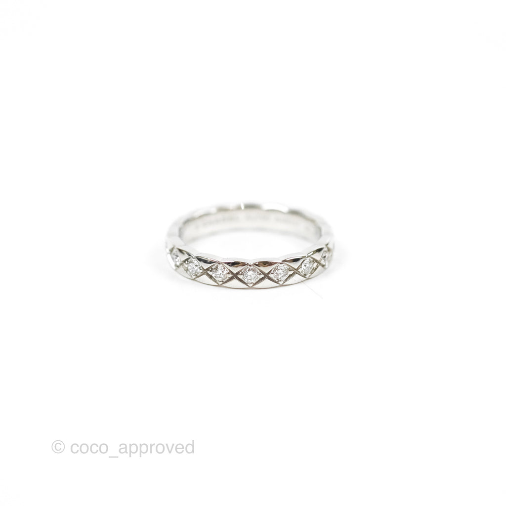 Chanel Coco Crush Ring Diamond White Gold Mini Version Size 48