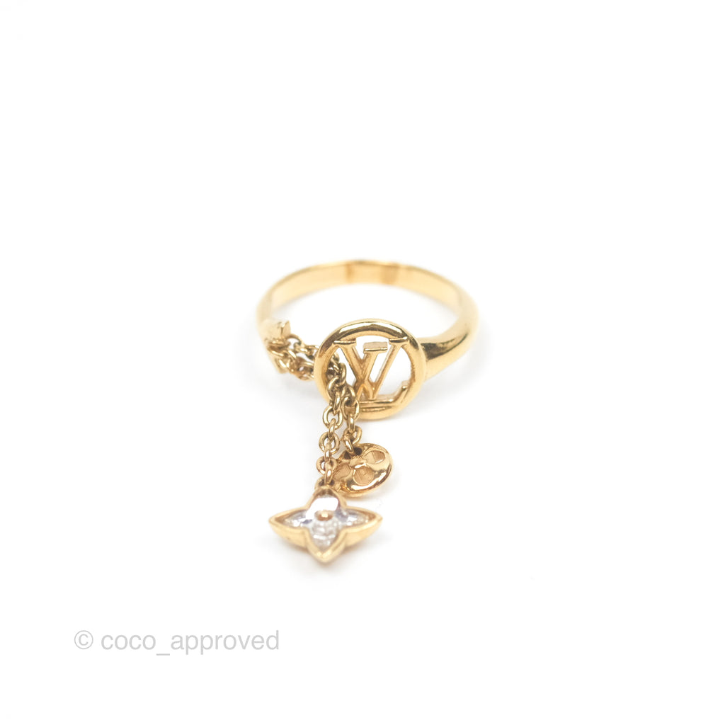 Louis Vuitton My Blooming Strass Ring Gold Tone