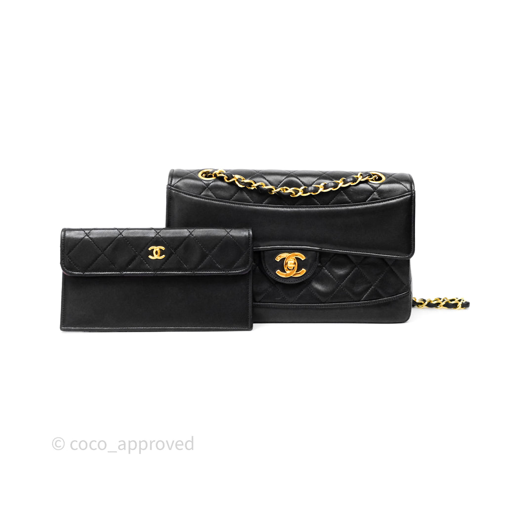 Chanel Matelasse Flap Bag Lambskin Black 24K Gold Hardware
