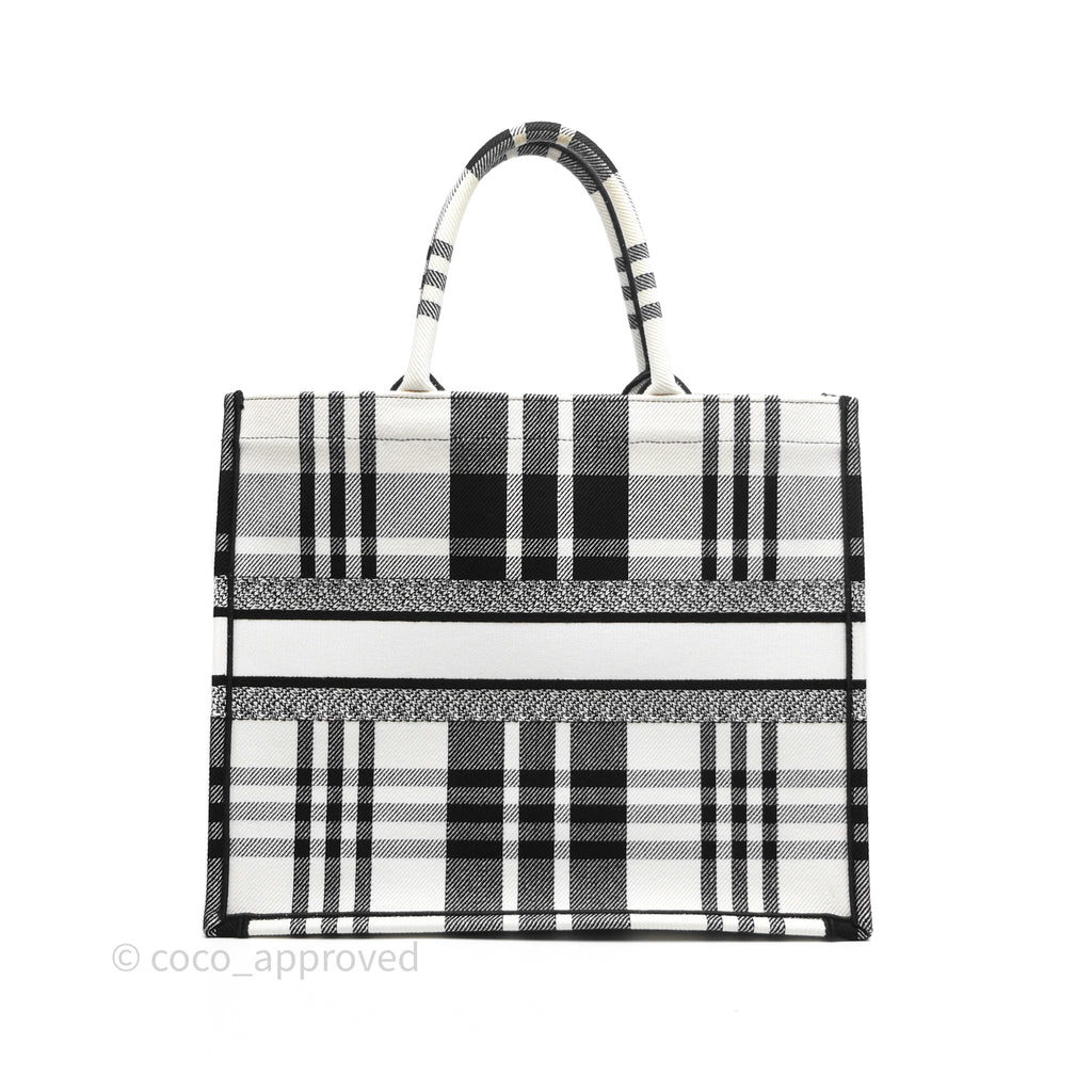 Christian Dior Large Check'n'Dior Book Tote Black/ White Canvas