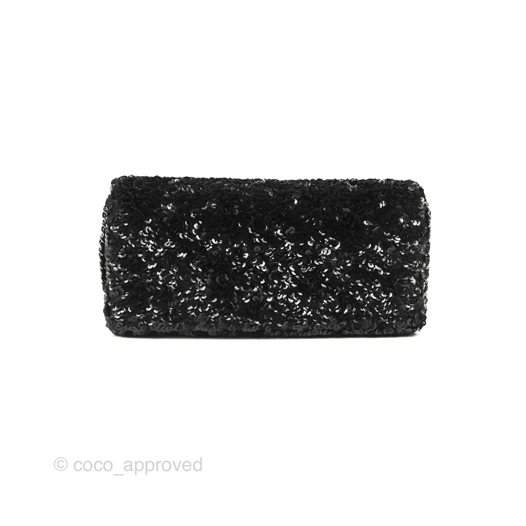 Chanel East West Flap Bag Black Sequin Dark Silver Hardware – Coco Approved  Studio