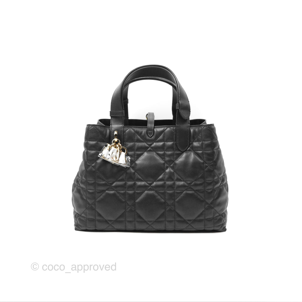 Dior Medium Toujours Bag Black Macrocannage Calfskin
