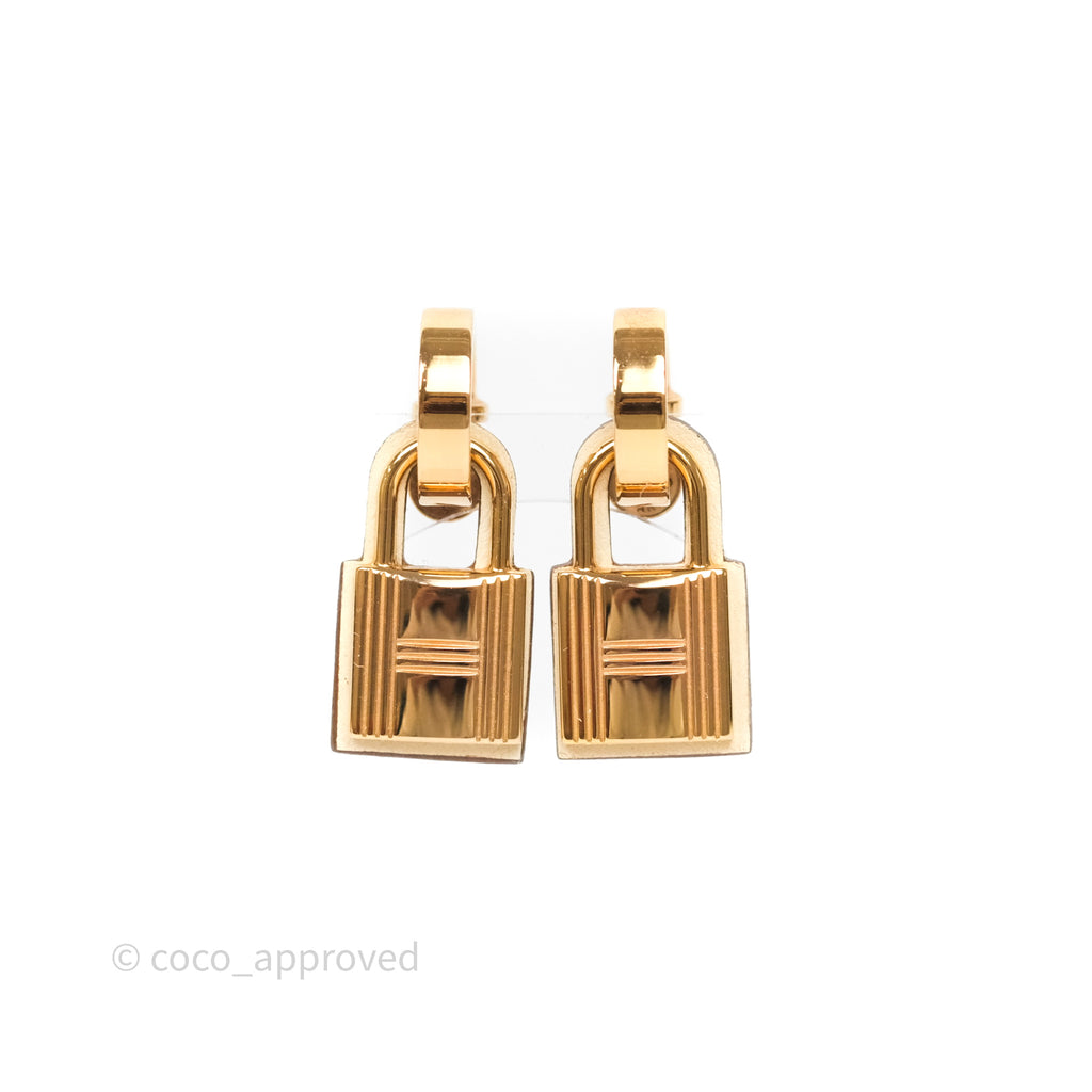 Hermès O'Kelly Earrings Nata I2 Swift Rose Gold Hardware