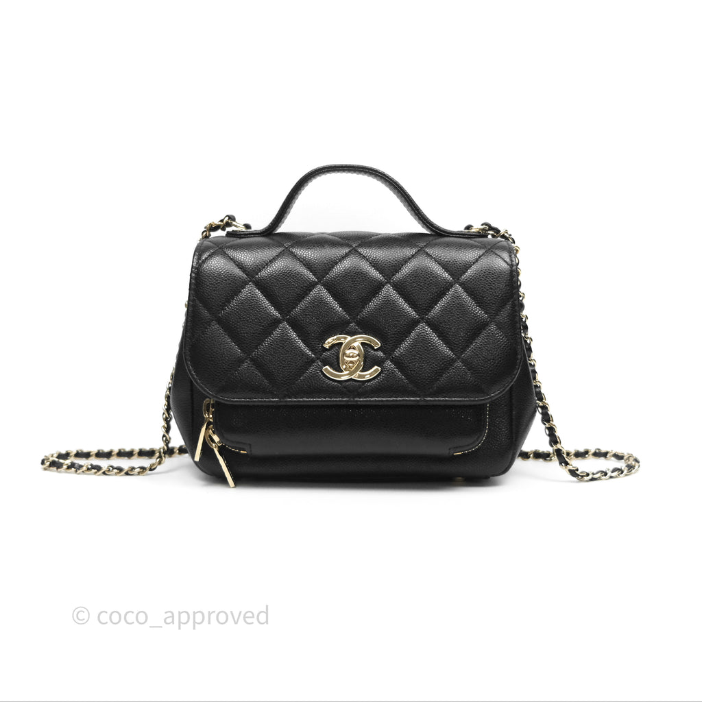 Chanel Quilted Small Business Affinity Flap Black Caviar Gold Hardware