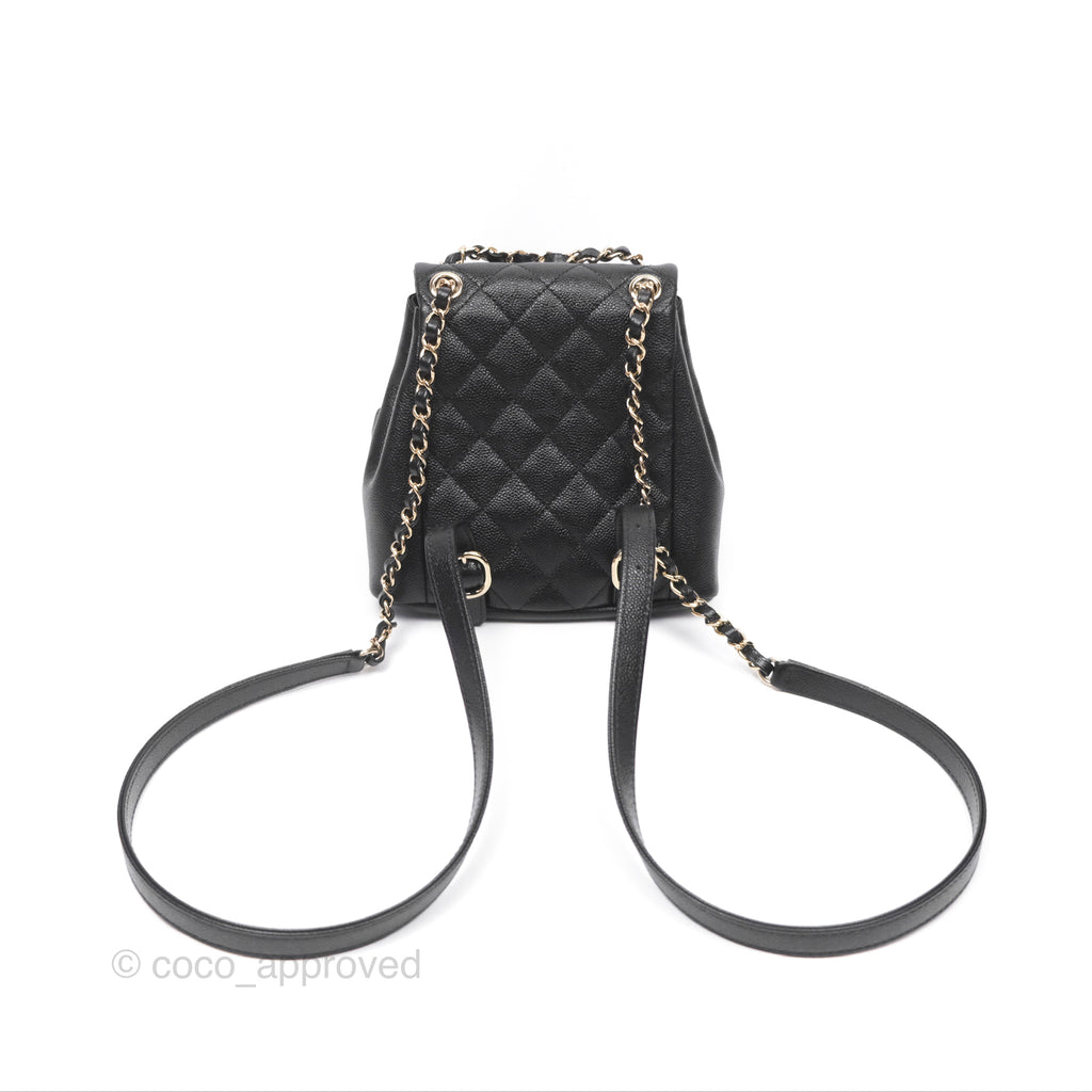 Chanel Duma Backpack Small Black Caviar Gold Hardware