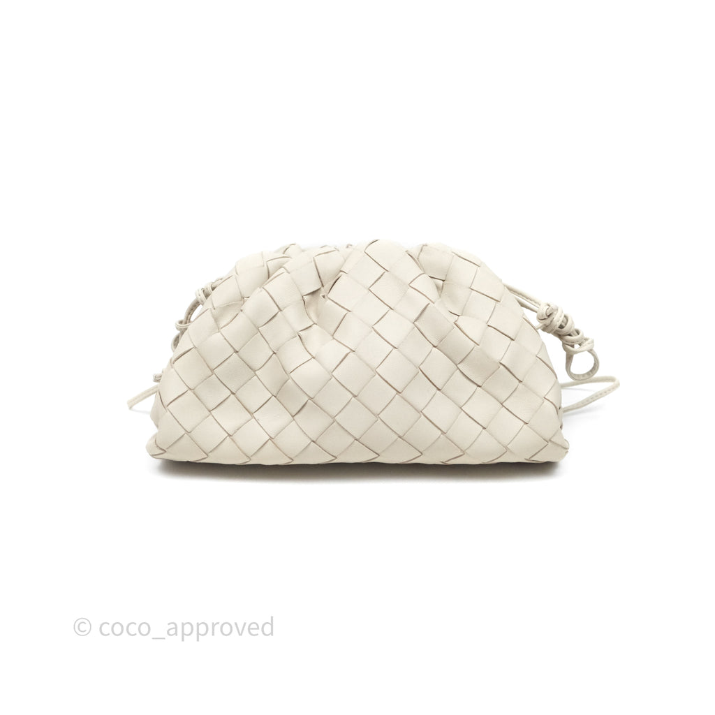 Bottega Veneta Mini Pouch Chalk Intrecciato Calfskin