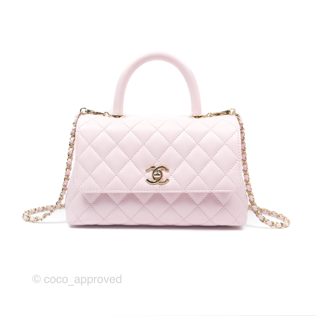 Chanel Small Coco Handle Light Pink Caviar Gold Hardware