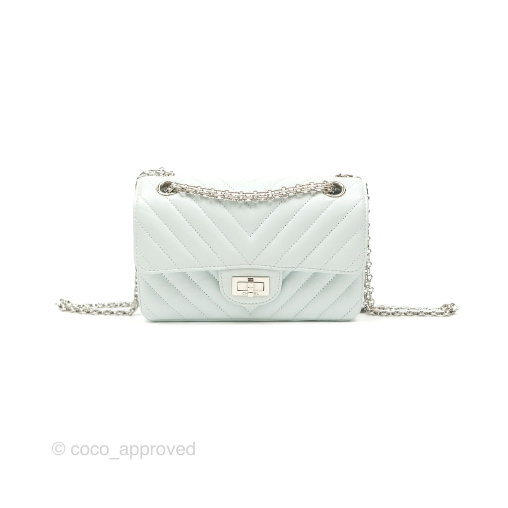 Chanel Mini Reissue 224 Blue Aged Calfskin Silver Hardware