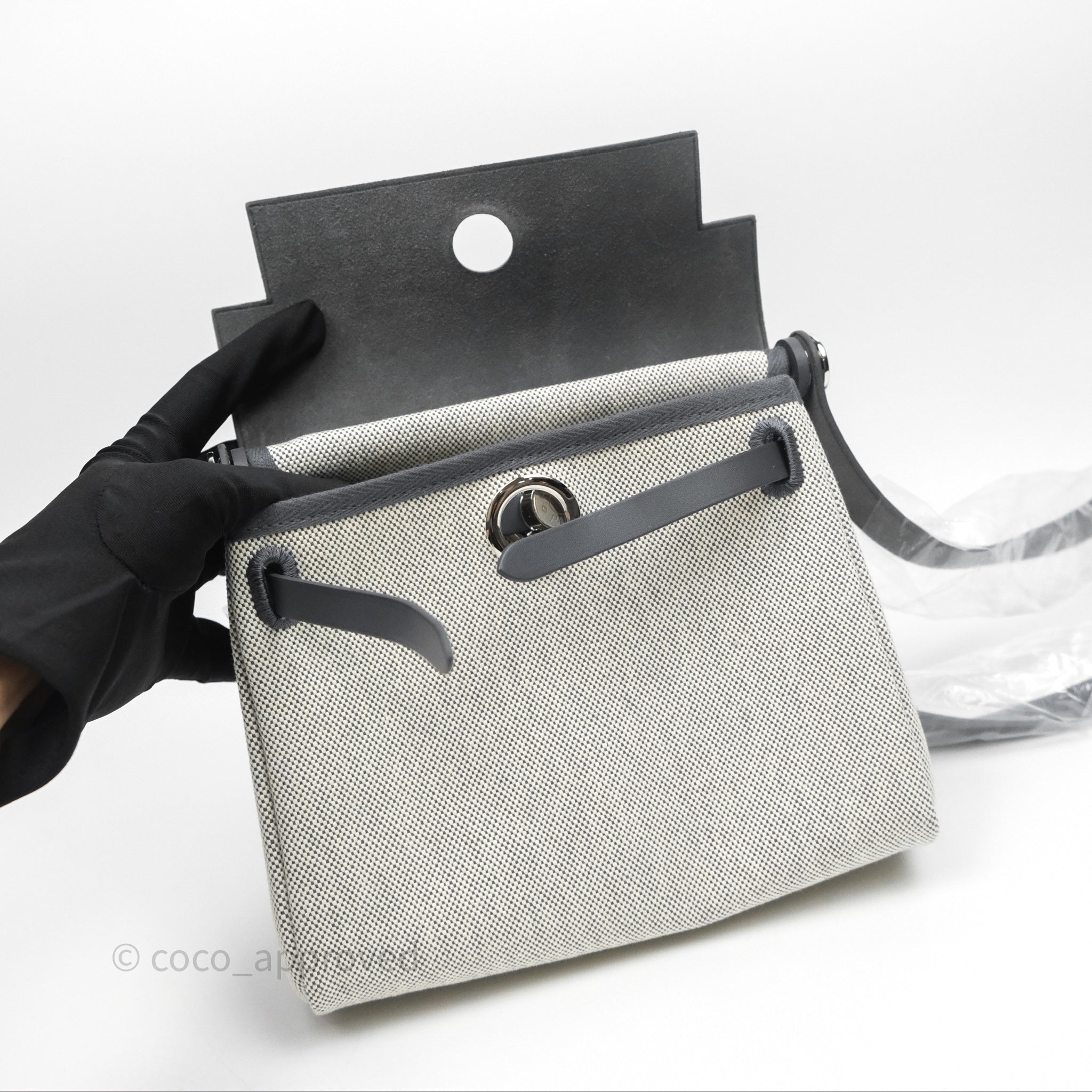 Hermès Herbag Zip 20 Mini Ardoise 85 Canvas Palladium Hardware