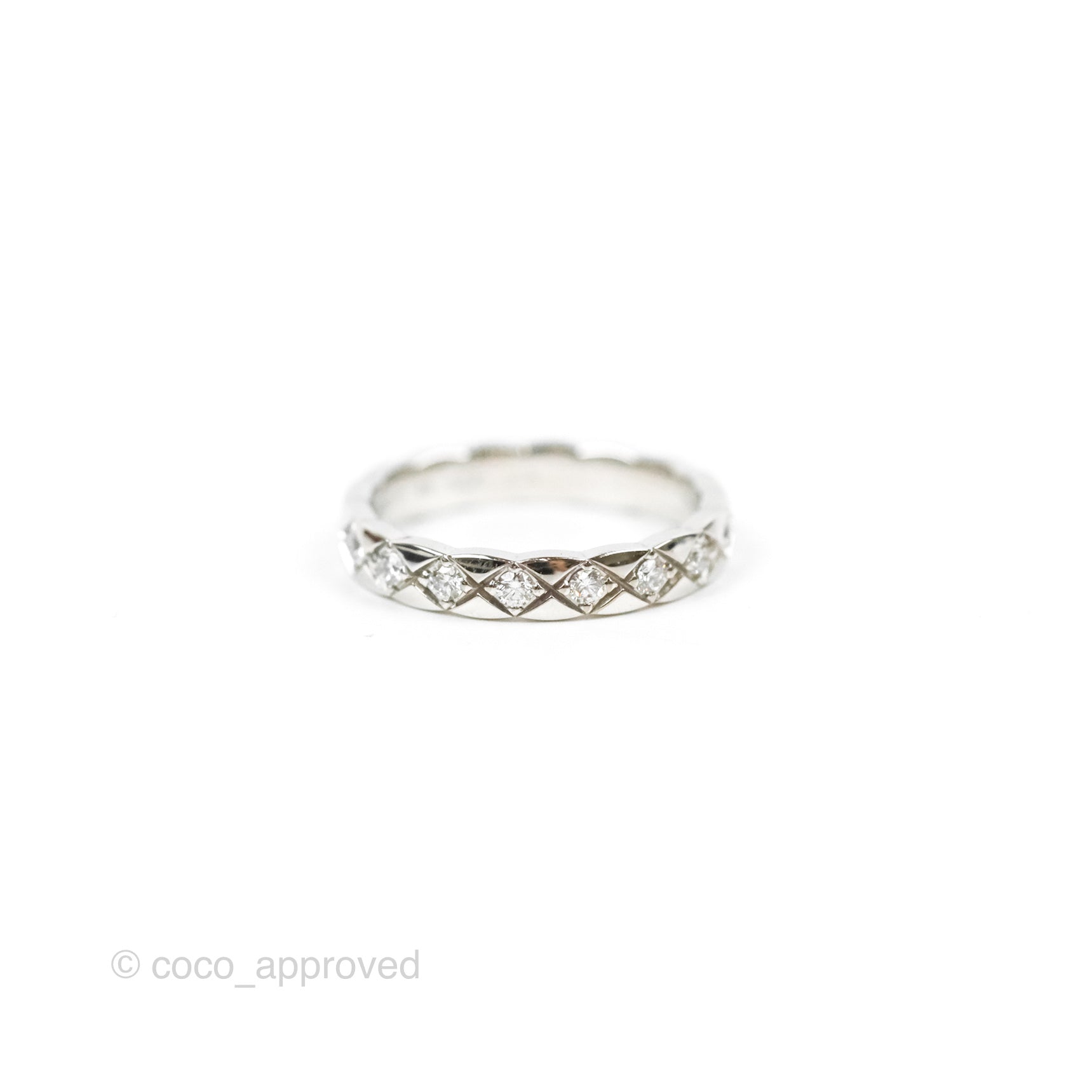 Chanel Coco Crush Ring Diamond White Gold Mini Version Size 48