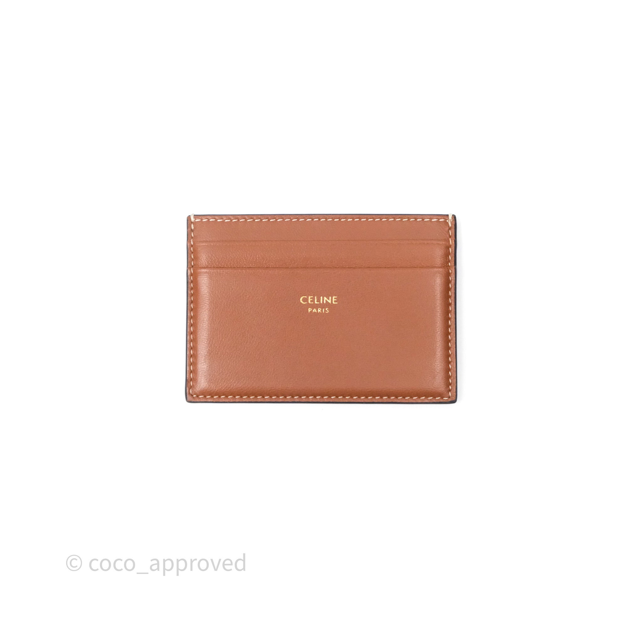 セリーヌ♡カード&ポーチ Celine Zipped Purse with Removable Card Holder in Tan Triomphe