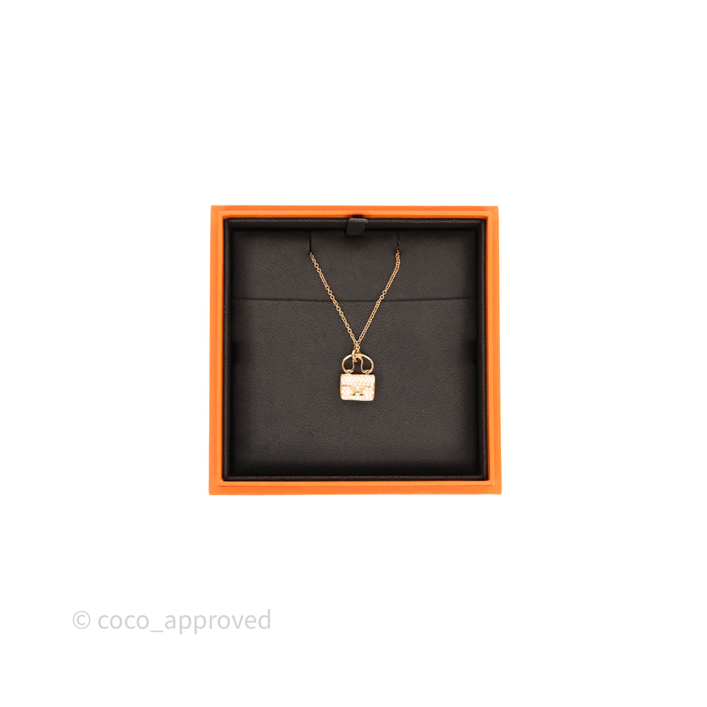 Hermès Constance Amulettes Diamonds Pendant Necklace Rose Gold
