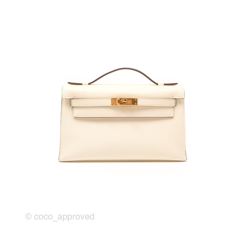 Hermès Kelly Mini Pochette Nata Swift Gold Hardware