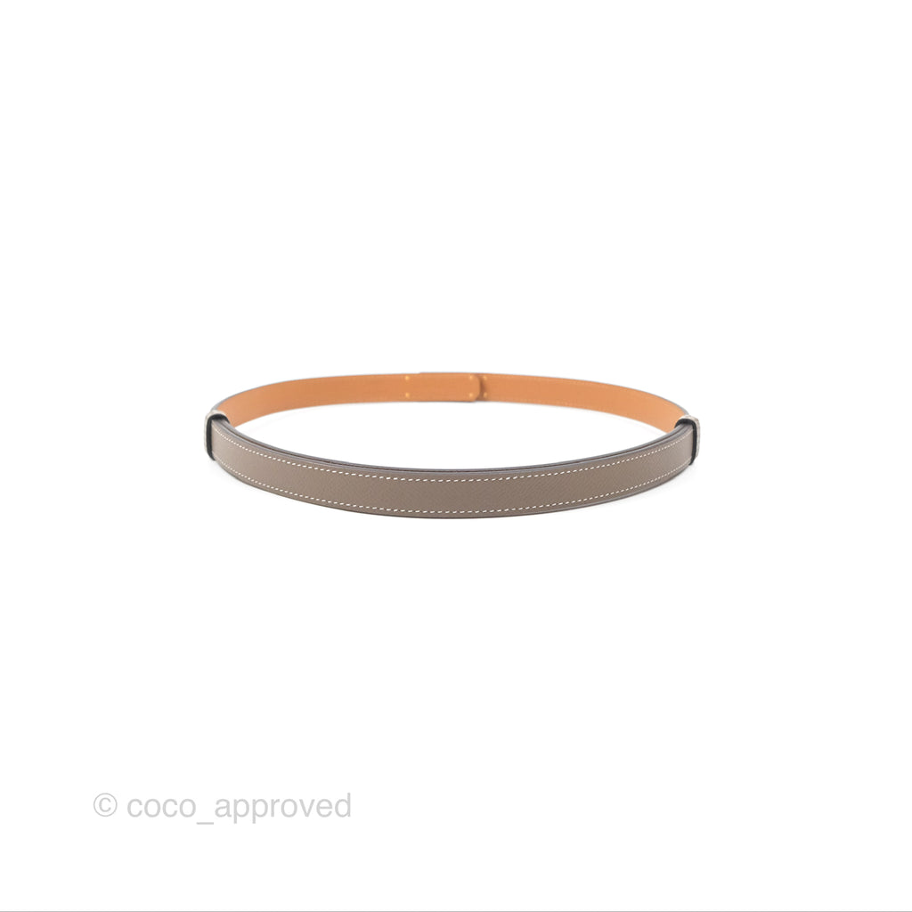 Hermès Epsom Kelly Buckle Belt Etoupe 18 Rose Gold Hardware