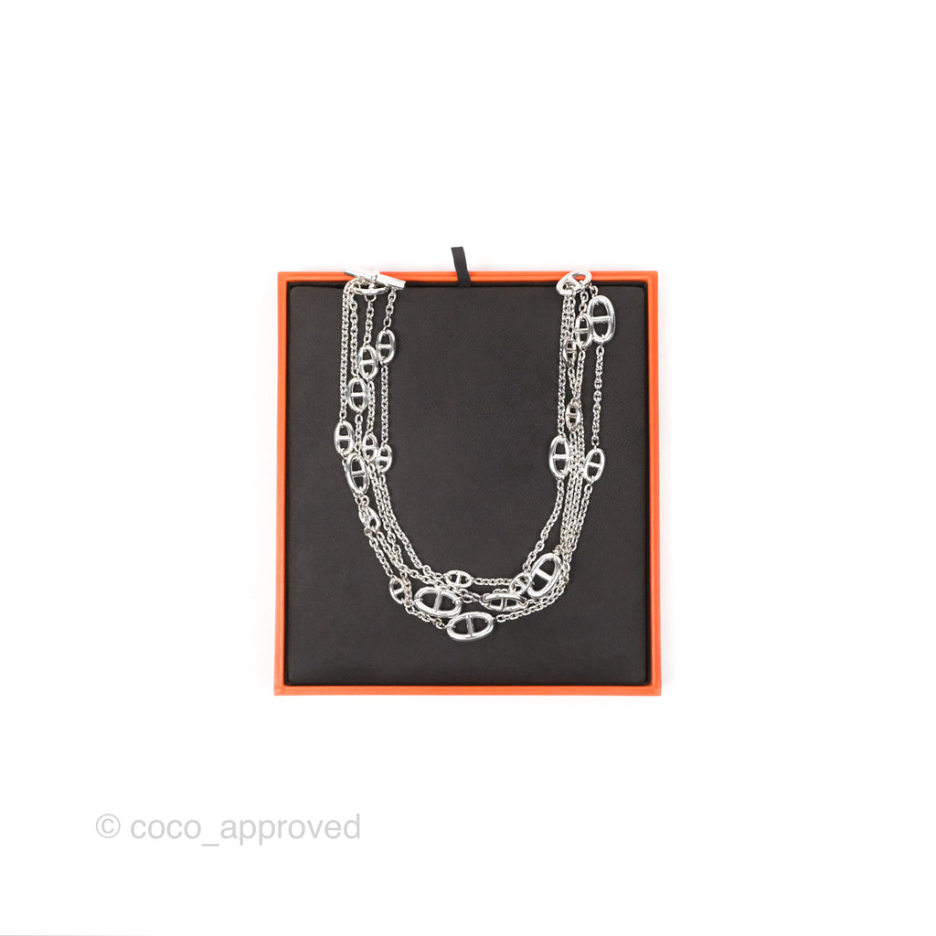 Hermès Farandole Long Necklace 160 Palladium Hardware