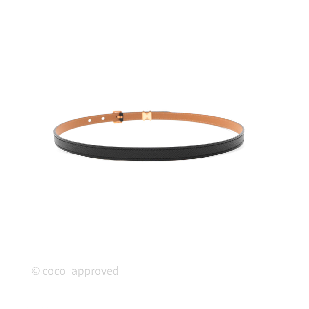 Hermès Pop H 15 Belt Noir Epsom Rose Gold Hardware