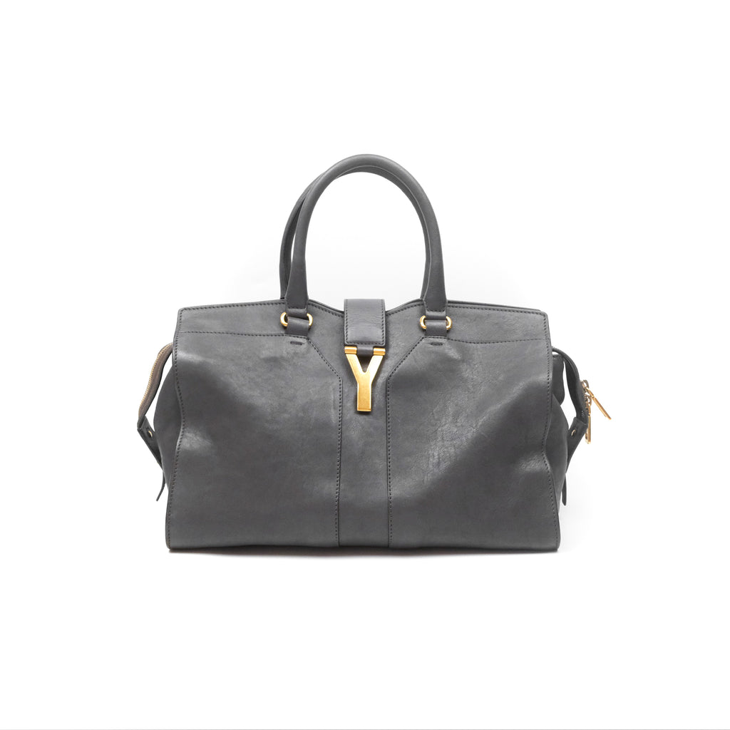 Saint Laurent Chyc Bag Dark Grey Calfskin Gold Hardware