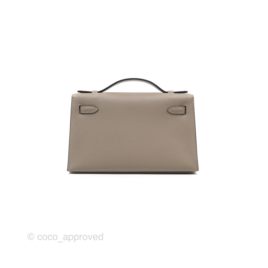 Hermès Kelly Pochette Clutch HSS Gris Asphalte M8/ Noir 89 Palladium Hardware